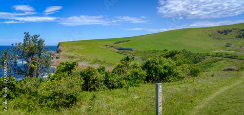 A train going into a tunnel on a section of the Kiama to Gerringong Coastal Walk excellent for native wildlife and whale watching NSW, Australia photo