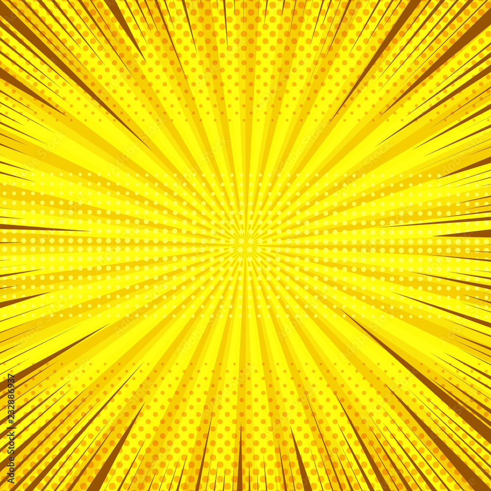 Obraz premium Comic page yellow bright template