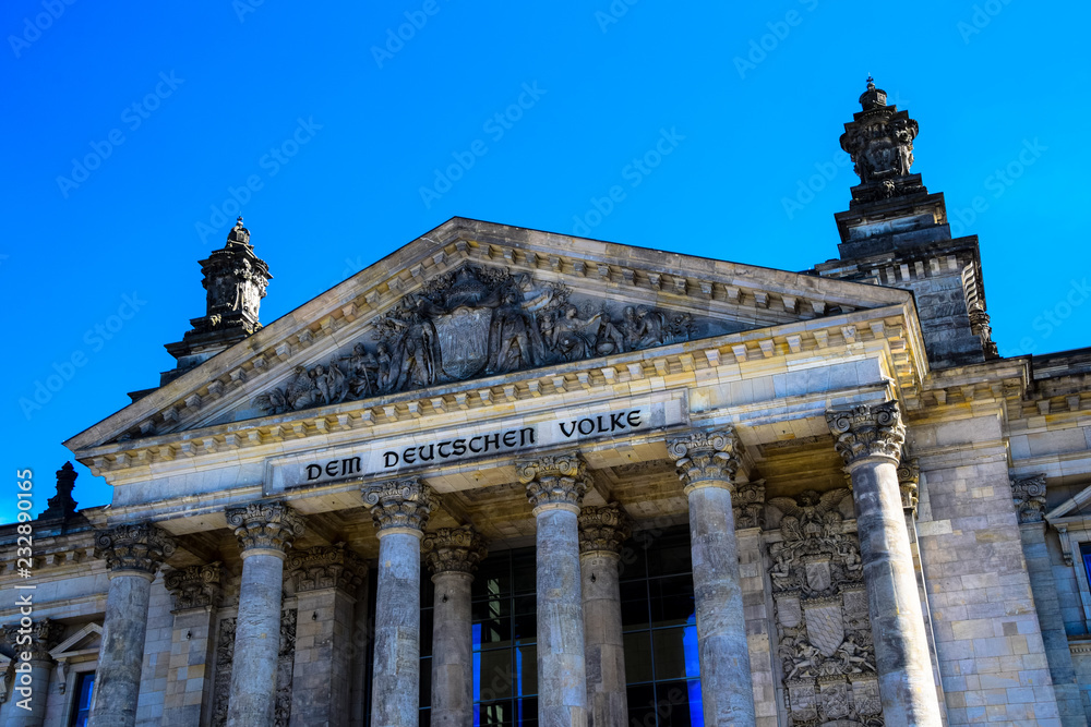 Fototapeta premium The iconic Reichstag building in central Berlin, Germany