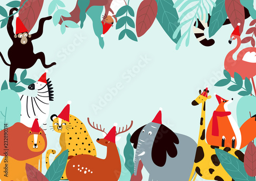 Animals theme template vector illustration