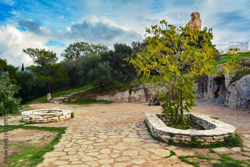 Garden on the Philopopos hill in Athens photo