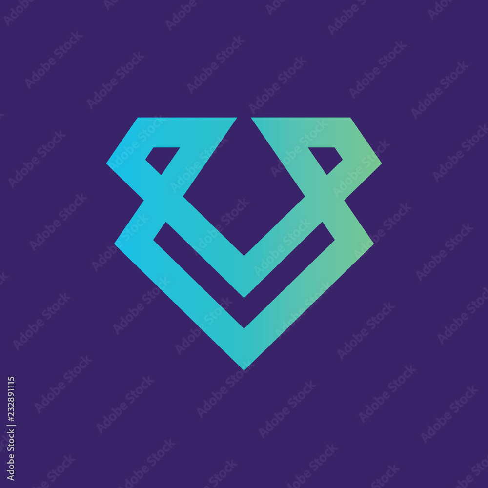 Letter V logo abstract 