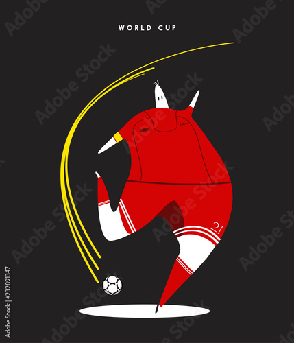 World cup concept soccer player illustration