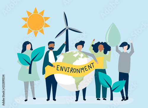 People with environmental sustainability concept