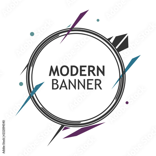 Modern abstract circle and lines composition background