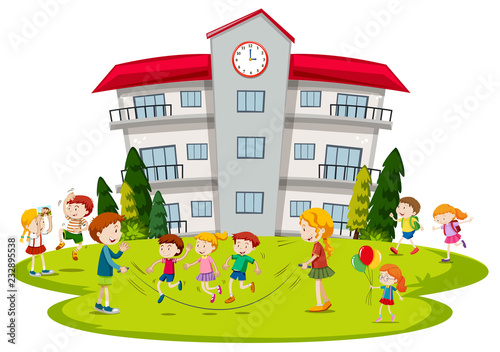 Children playing at school