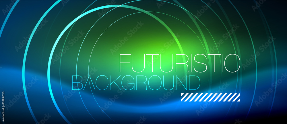 Neon glowing circles background Neon glowing circles background