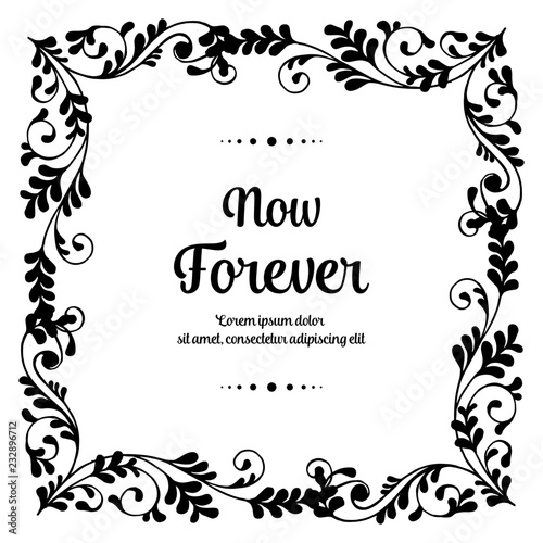 Hand draw vector floral for now forever card