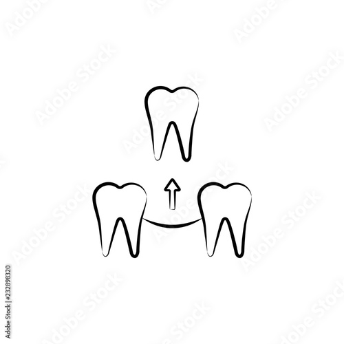 dental veneers, dental treatment icon. Element of dantist for mobile concept and web apps illustration. Hand drawn icon for website design and development, app development