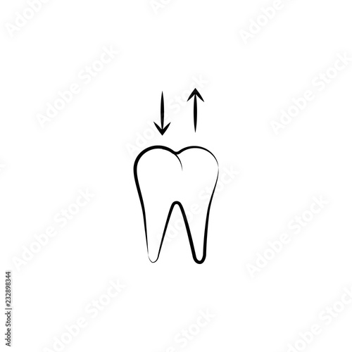 dental, removable denture icon. Element of dantist for mobile concept and web apps illustration. Hand drawn icon for website design and development, app development
