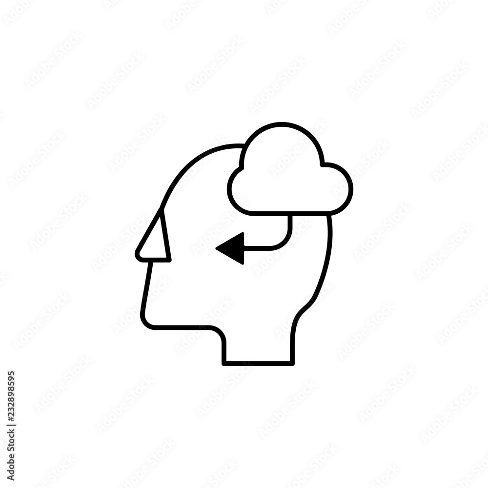 cloud, head, mind icon. Element of education icon for mobile concept and web apps. Thin line cloud, head, mind icon can be used for web and mobile cloud, head, mind icon. Element of education icon for mobile concept and web apps. Thin line cloud, head, mind icon can be used for web and mobile