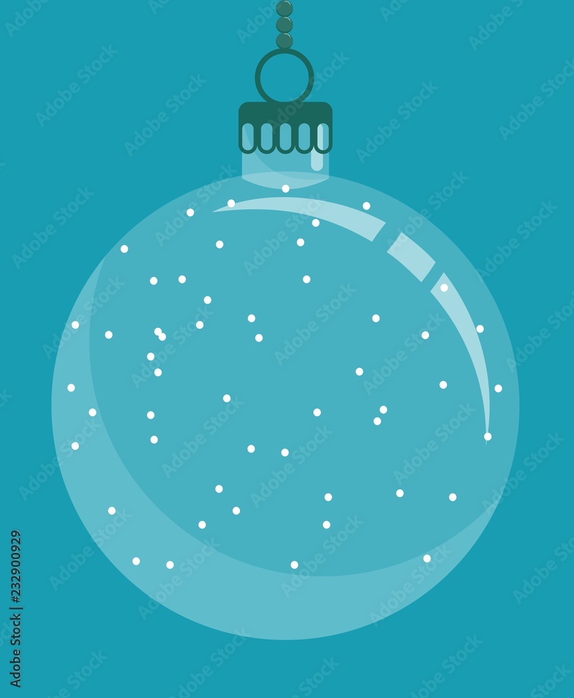 Transparent Christmas ball . Christmas tree toy. Stock flat vector illustration. Transparent Christmas ball . Christmas tree toy. Stock flat vector illustration.