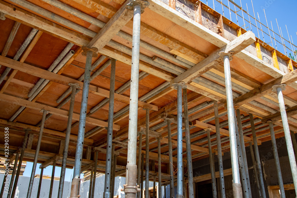 Concrete house construction site