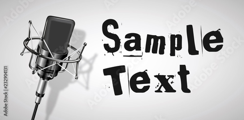 Condenser Microphone Illustration Isolated with Sample Text