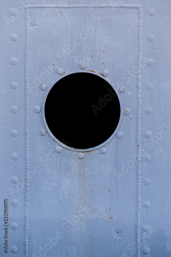 Brass porthole, ferry window frame