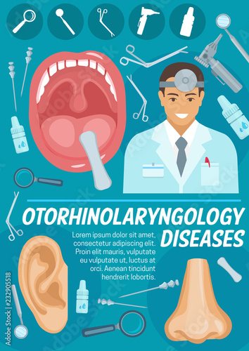 Otorhinolaryngology medicine doctor and items