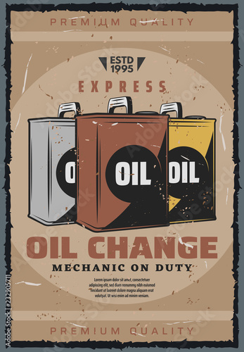 Car oil change, auto garage station service