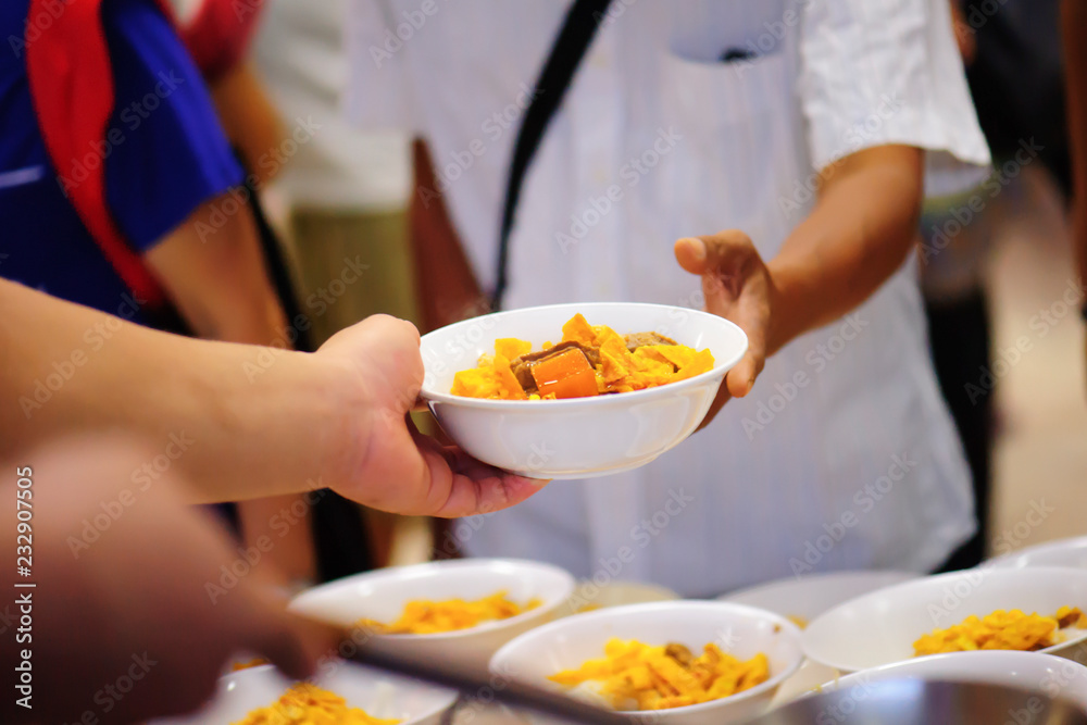 Donate food to people in society : From the philanthropist to help : Homeless Concepts and Poverty Donate food to people in society : From the philanthropist to help : Homeless Concepts and Poverty