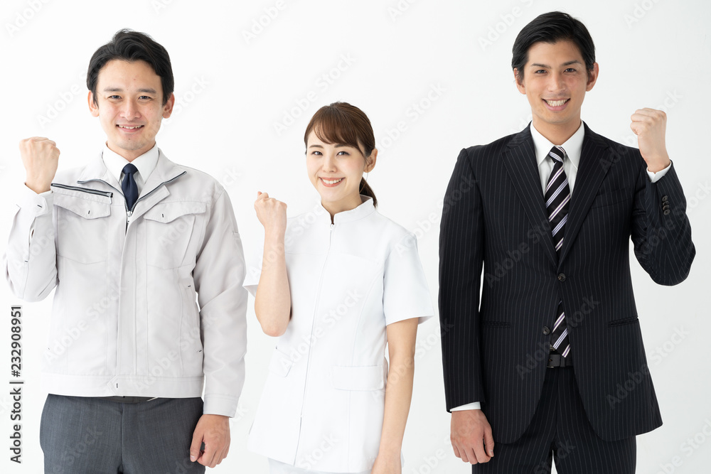 portrait of asian business people on white background portrait of asian business people on white background