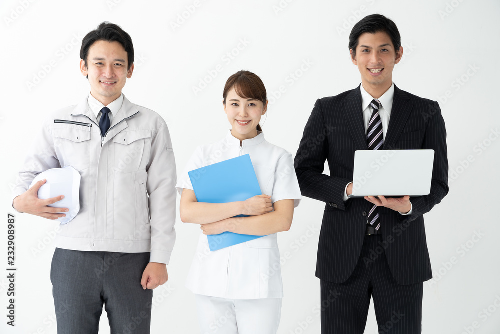portrait of asian business people on white background portrait of asian business people on white background