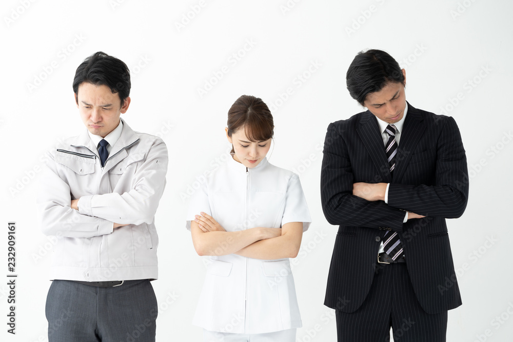 portrait of asian business people on white background portrait of asian business people on white background