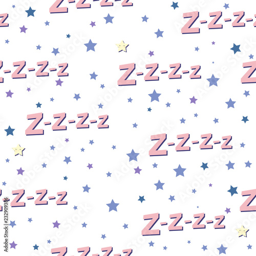 Cute seamless pattern stars. Pajama party background. Editable vector illustration