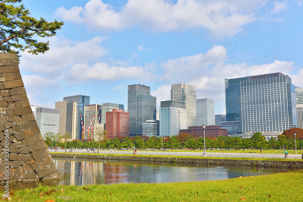 Cityscape of Otemachi, Tokyo. Near of Imperial Palace.