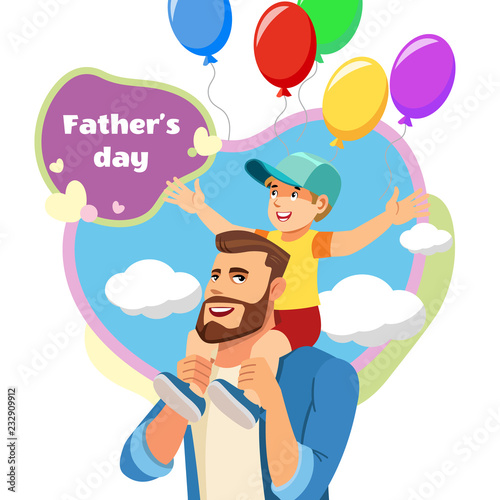 Fathers Day Celebration Cartoon Vector Concept