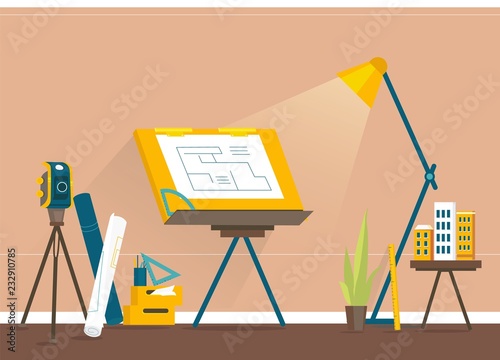 Designer's workplace for creating projects