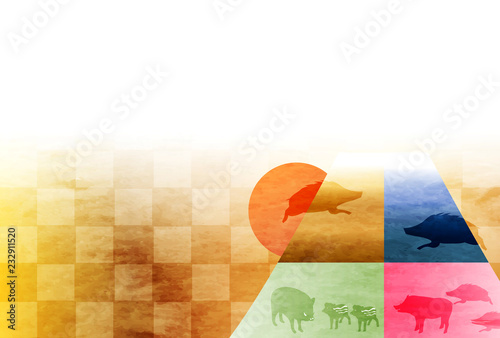 亥　富士山　年賀状　背景