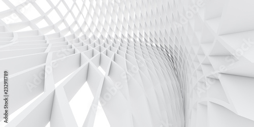 Fototapeta Naklejka Na Ścianę i Meble -  Abstract of white architectural structure pattern,Concept of future design on architecture,3d rendering	