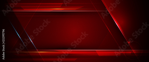 Photo Illustration of abstract red and black metallic with light ray and glossy line