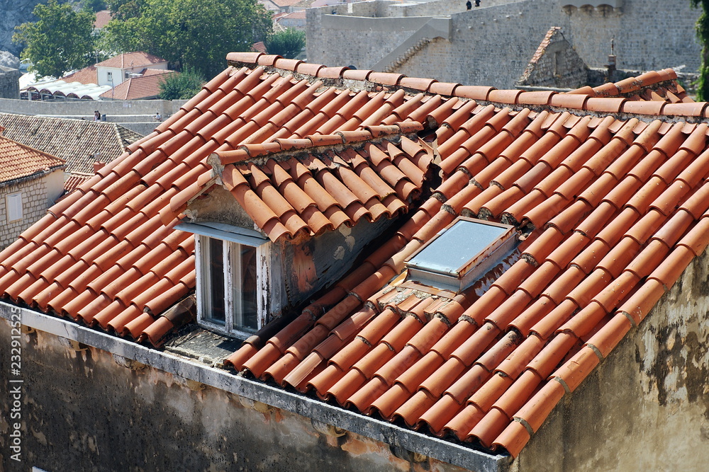 Tiled roof texture.