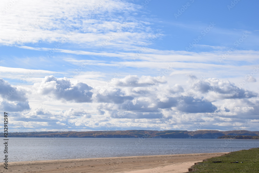 River. Sandy beach River. Sandy beach