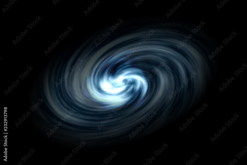 Abstract spiral galaxy with light blue smoke on black background Abstract spiral galaxy with light blue smoke on black background