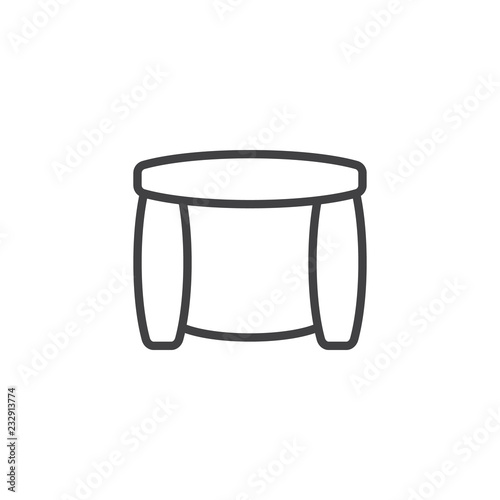 Armchair top view outline icon. linear style sign for mobile concept and web design. House furniture simple line vector icon. Symbol, logo illustration. Pixel perfect vector graphics
