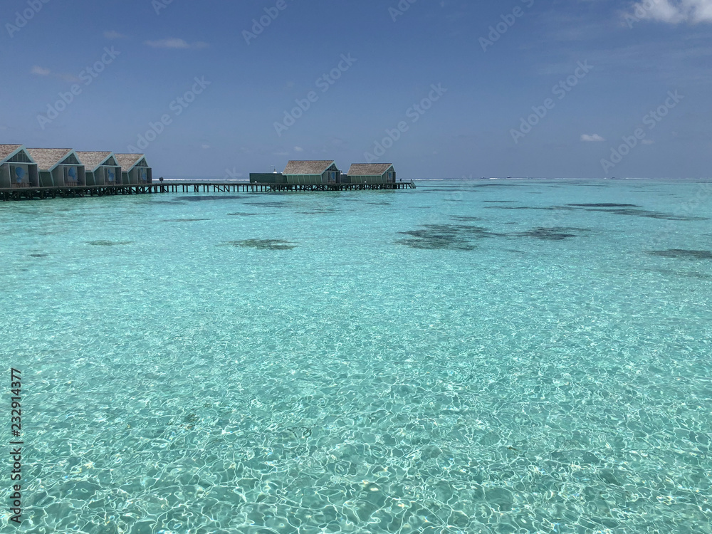 landscape beach at a resort in the maldives