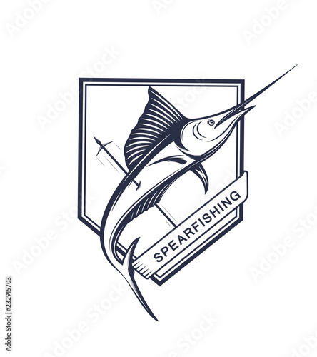 Vector Illustration of the Spear Fishing.
