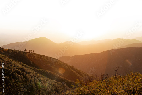 sunset in the mountains in southern california photo