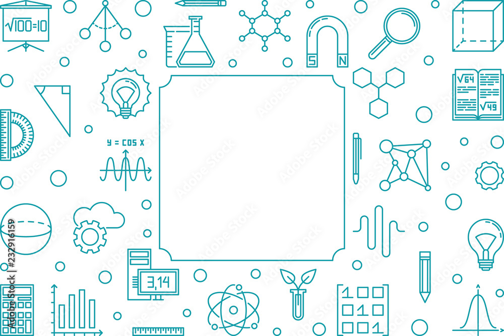 Science, Technology, Engineering and Mathematics blue frame  
