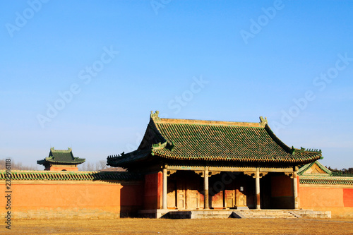 Chinese traditional style building landscape, in the Eastern Tombs of the Qing Dynasty, on december 15, 2013, ZunHua, hebei province, China.