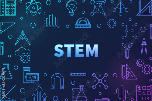 Science, technology, engineering and math colored frame