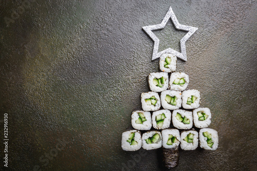 Sushi christmas tree