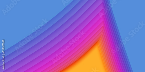 Vector 3D abstract background with paper cut shape. Colorful carving art. Paper craft Antelope canyon landscape with gradient colors. Minimalistic design for business presentations, flyers.