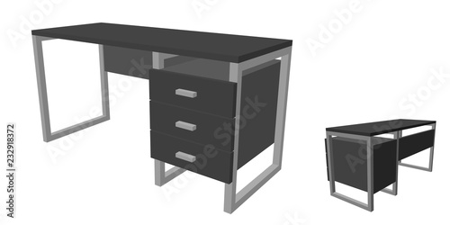 Empty office desk. Isolated...