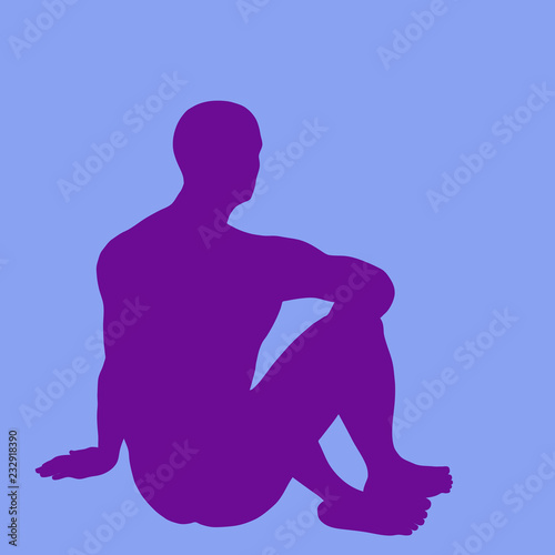Man sitting on the ground. ...