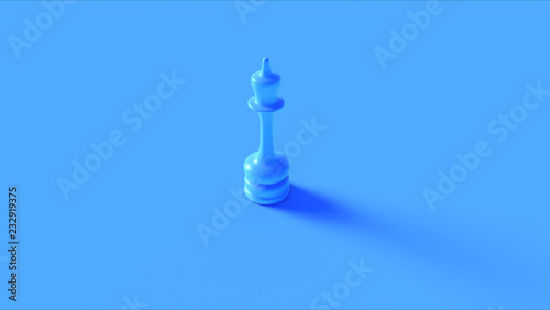 Blue Chess Queen Piece 3d illustration 3d rendering 