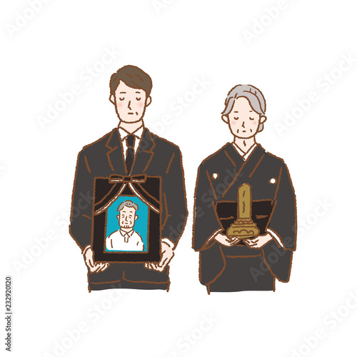お葬式　喪主　遺族　挨拶　イラスト