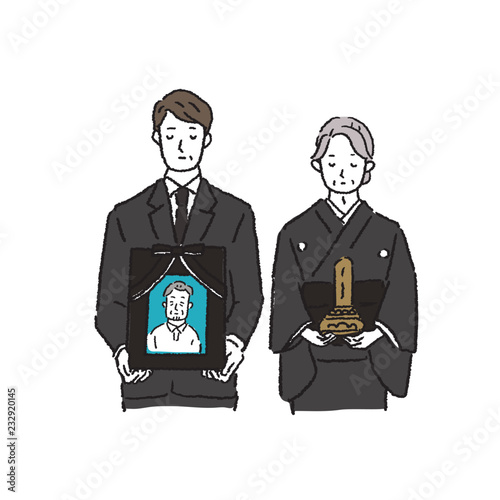 お葬式　喪主　遺族　挨拶　イラスト