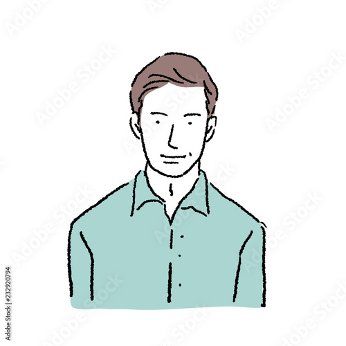 20代　男性　人物　上半身　イラスト